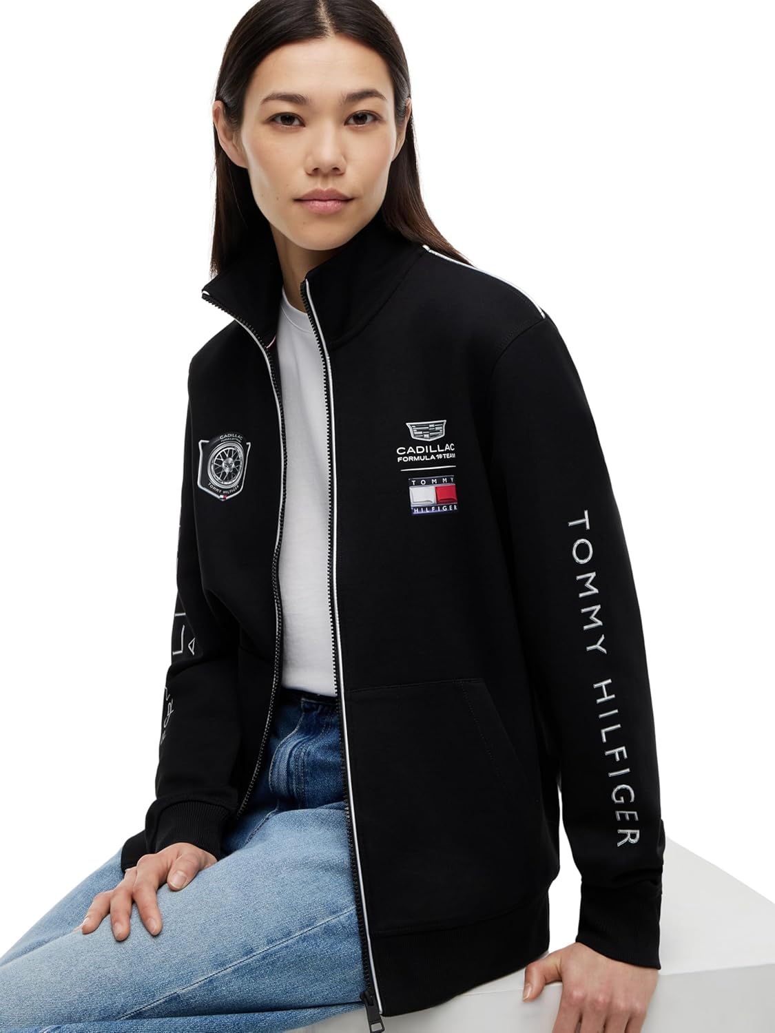 Thumbnail 1 de Tommy Hilfiger Unisexe Sweatshirt avec Fermeture Éclair TH X Cadillac F1 Racing Track Top Col Droit