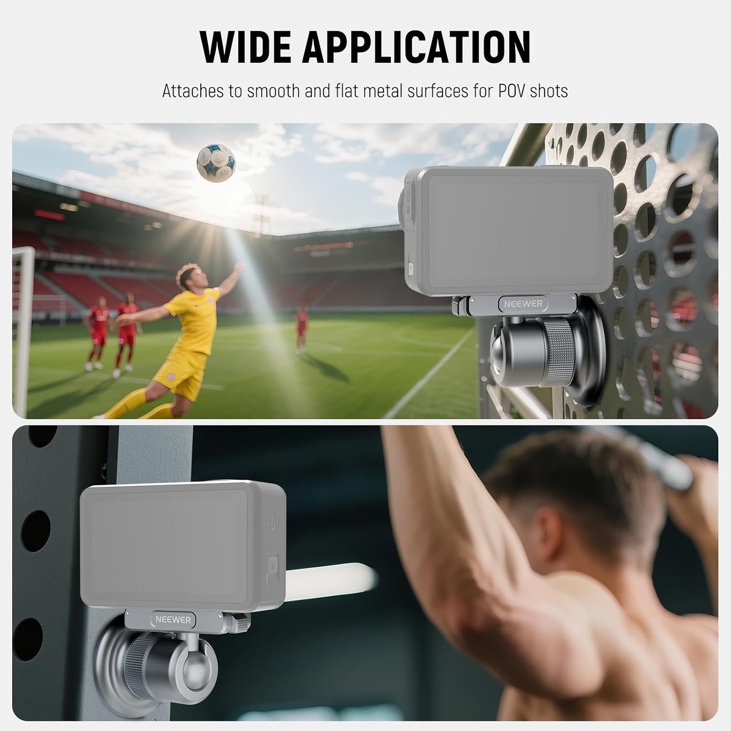 Thumbnail 6 de NEEWER Support magnétique pour caméra AC013 (gris foncé) avec rotule 360° et filetage 1/4" – compatible DJI Osmo 360 / Action 5 Pro-4-3