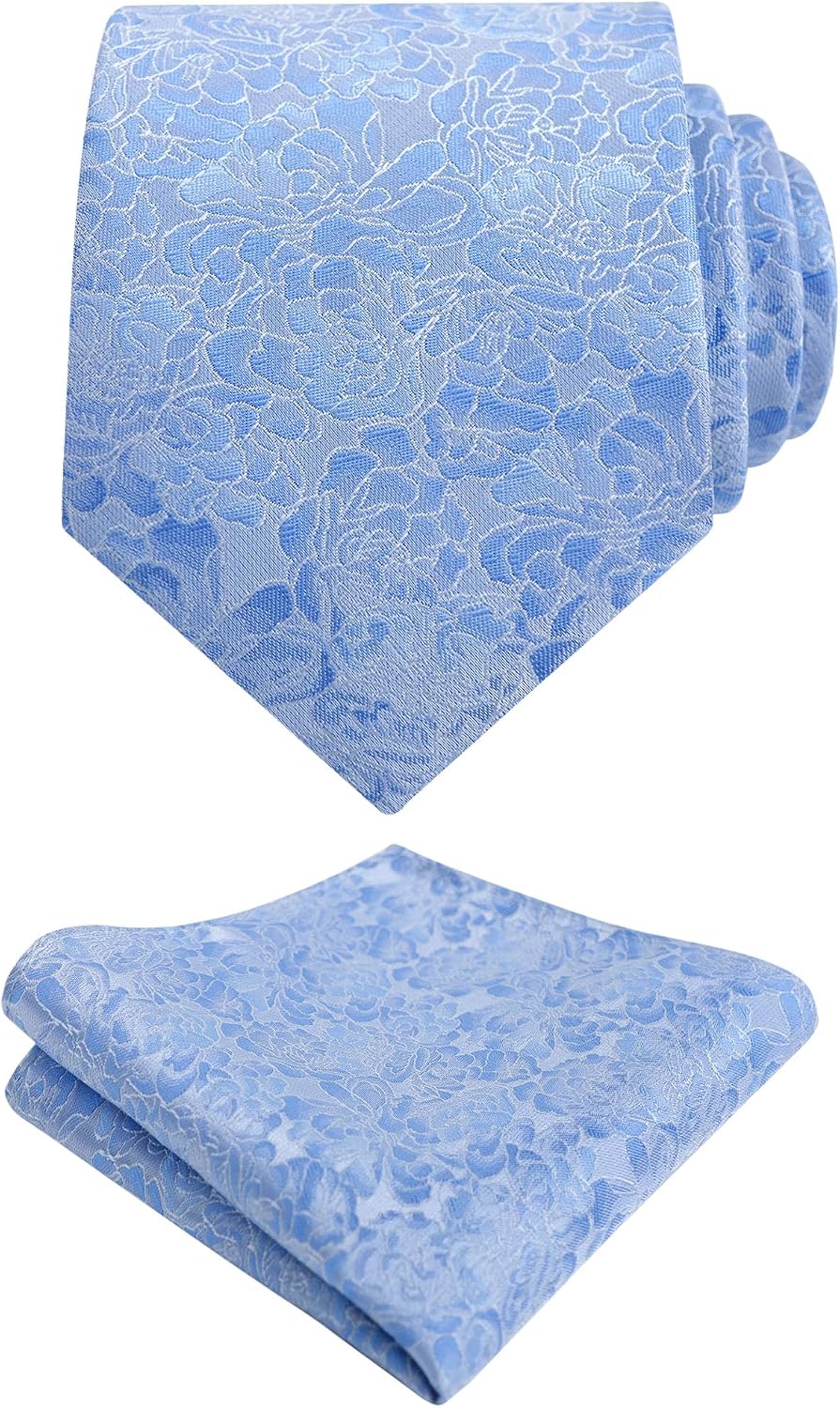 Detalle de Alizeal Floral Necktie with Hanky Colourful Set for Men – Light-Coloured Wedding Knot & Pocket Square