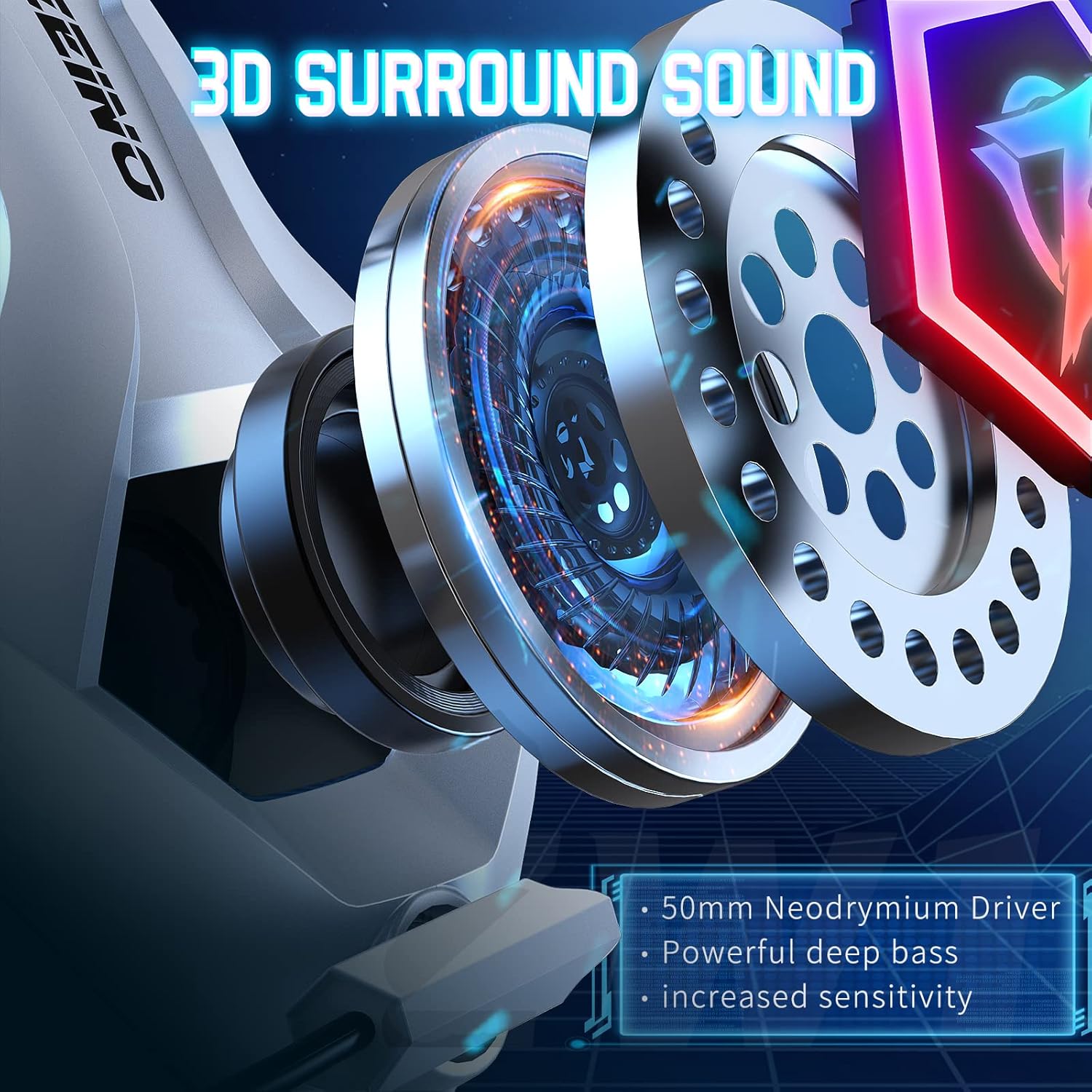 Thumbnail 2 de Ozeino Gaming Headset surround sound for PS5