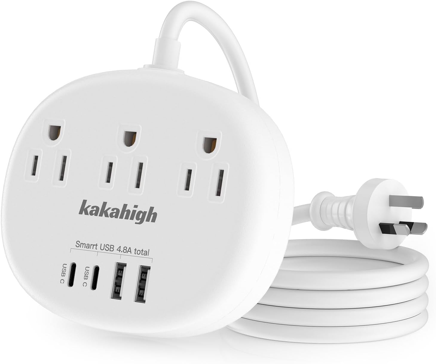 Detalle de kakahigh 771 Australia Travel Adapter, 3 AC Outlets, 4 USB Ports