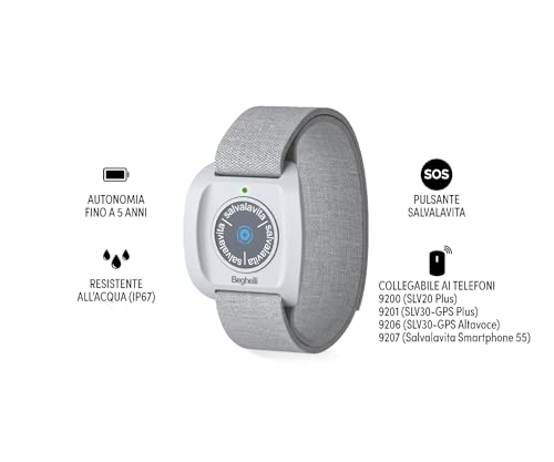 Detalle de Beghelli Salvalavita Band Plus – Bracciale SOS resistente all’acqua per emergenze, da abbinare al cellulare Beghelli