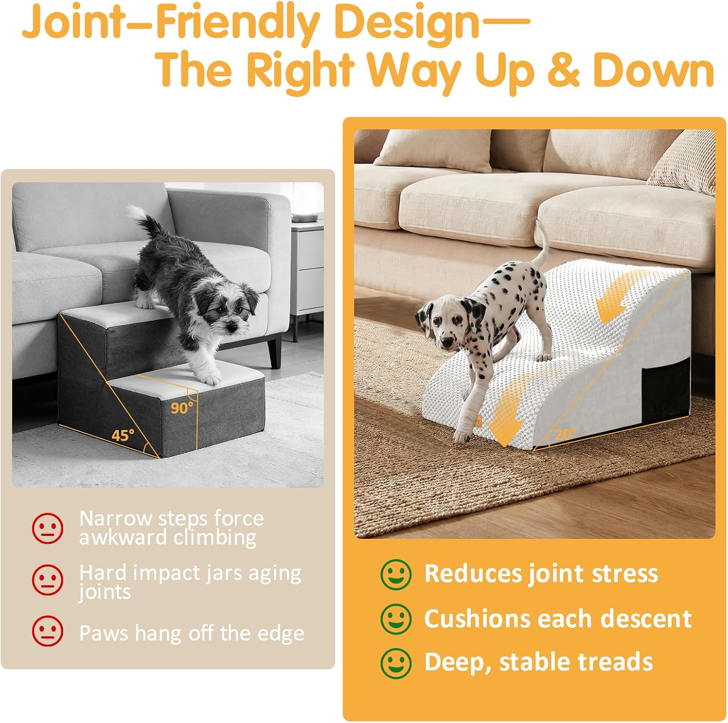 Detalle 2 de Topmart Foam Dog Stairs, 2 Tiers