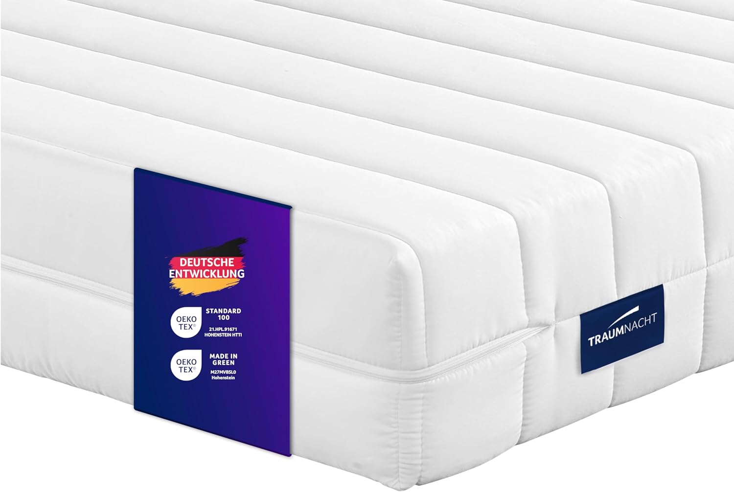 Detalle de Traumnacht Easy Comfort Duo Kaltschaummatratze 140x200 cm (H3 & H4) – 7-Zonen, atmungsaktiv, Öko-Tex