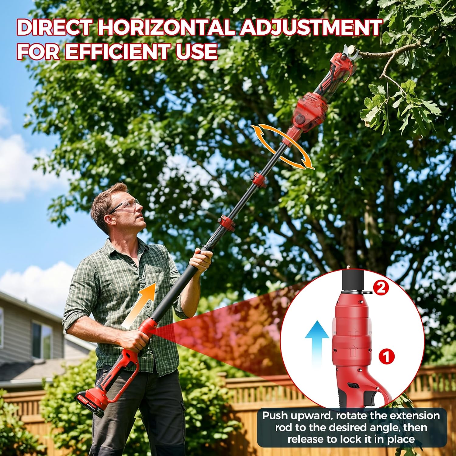 Thumbnail 6 de MODOFO Cordless Electric Pruning Shears with Pole, 2.1-Inch Capacity, Brushless Motor