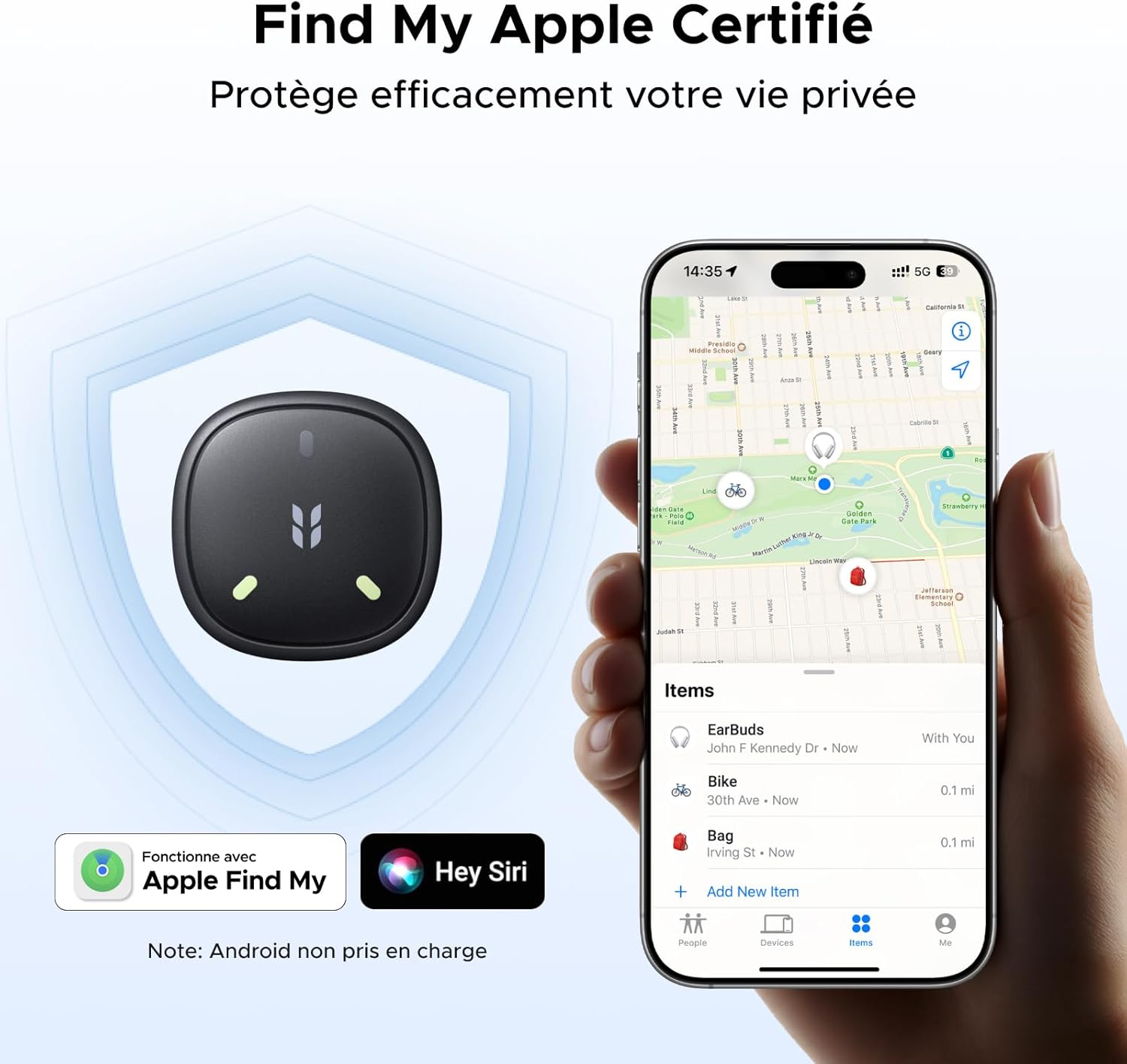 Detalle 2 de UGREEN FineTrack Mini 2 Finder Tag 110 dB Fluorescent – Lot de 4 (Find My iOS uniquement)