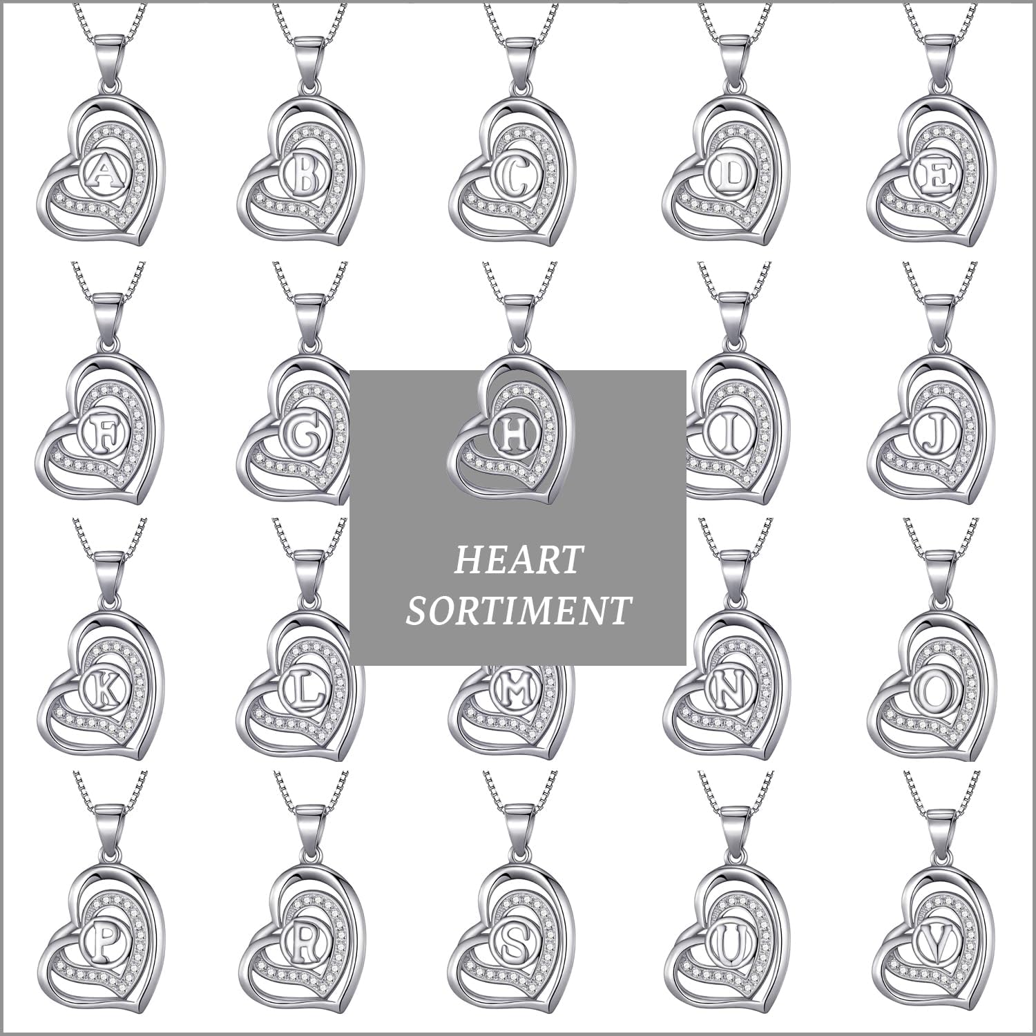 Detalle 2 de Collana cuore con zirconi Morella 925