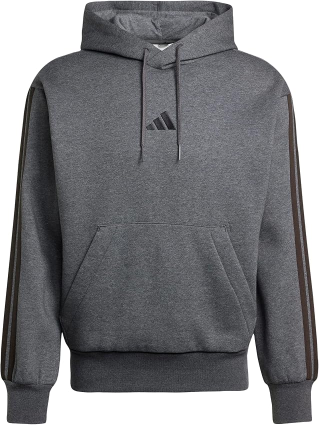 Thumbnail 6 de adidas Uomo Essential Three Stripes Fleece Hoodie XL sudadera gris/negra