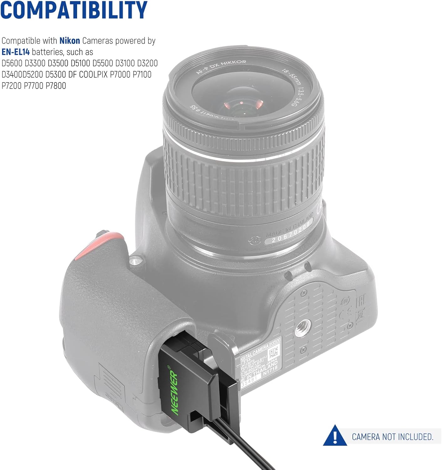 Thumbnail 1 de NEEWER EP-5A Adaptador AC y Cargador para Nikon ⚡️