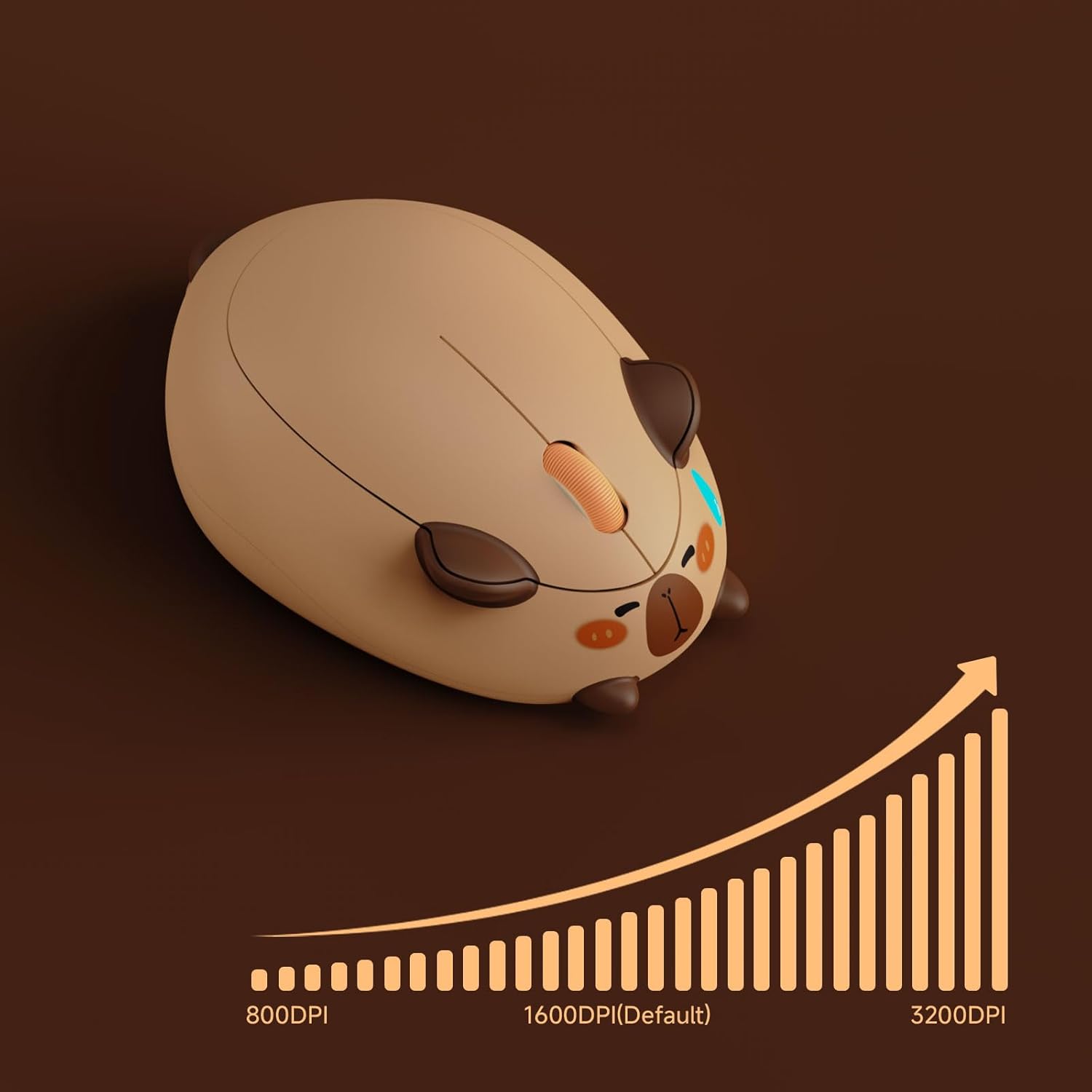 Detalle de Akko Capybara Maus – kabellose Katze Motiv-Maus mit 3200 DPI, Tri-Mode Verbindung