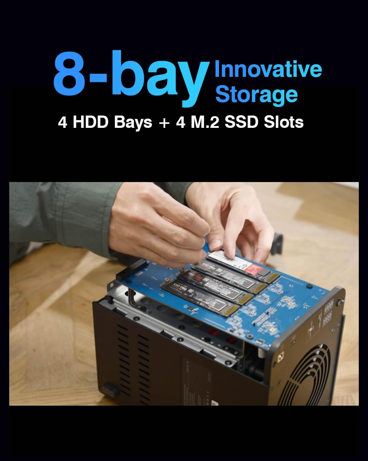 Thumbnail 5 de TERRAMASTER D8 Hybrid HDD NVMe Enclosure USB 3.2 Gen 2 da 8 alloggiamenti (tipo C) con supporto RAID 0/1/JBOD