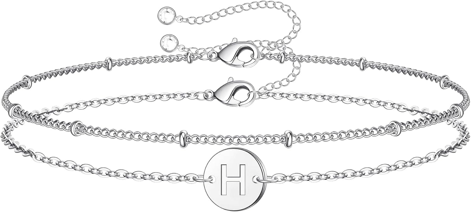 Detalle de SLOONG Buchstaben-Armband Damen in Gold/Silber, 18K vergoldet, verstellbar