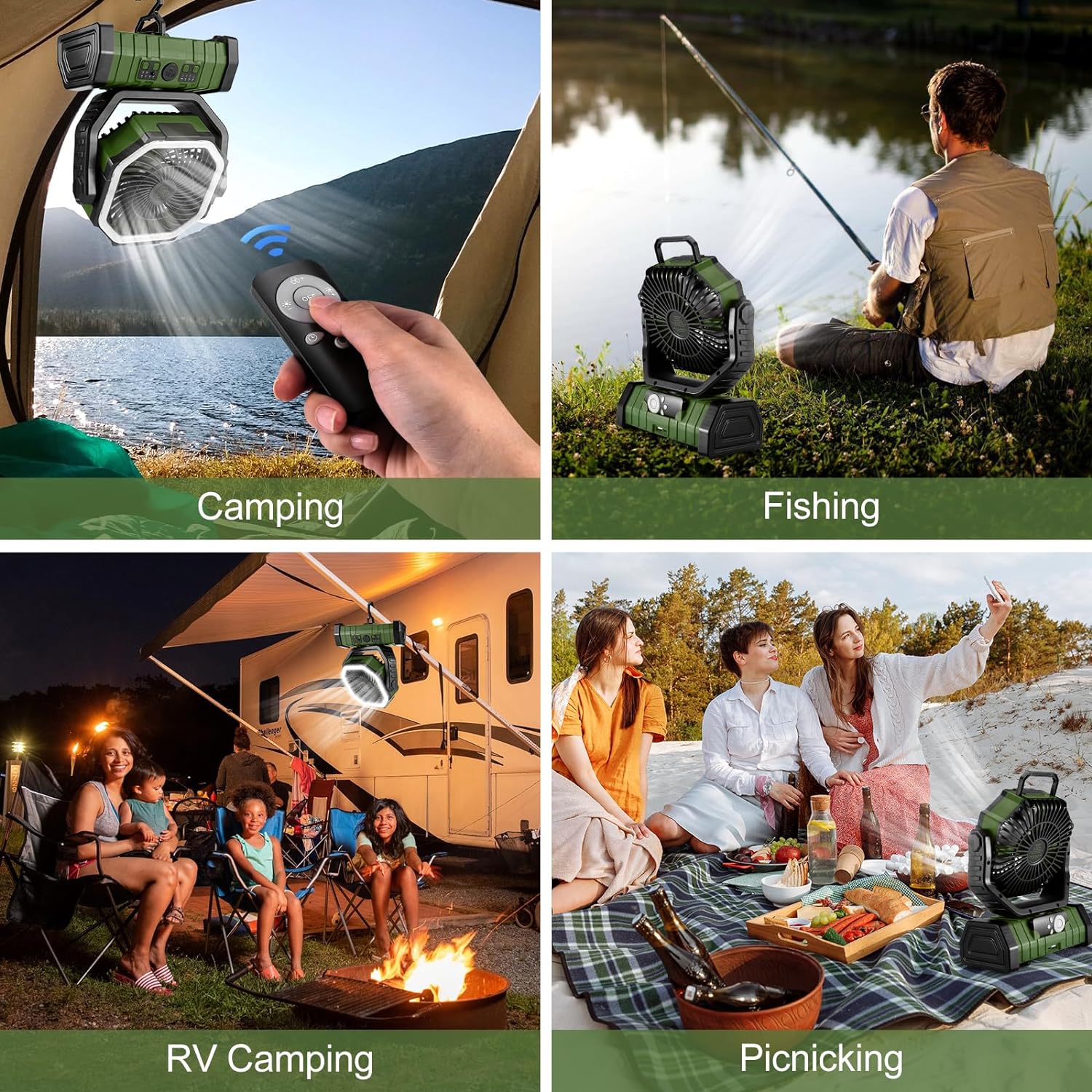 Thumbnail 1 de Odoland 30000mAh Camping Fan with LED Lantern