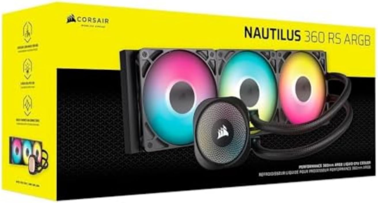 Thumbnail 5 de Corsair Nautilus 360 RS ARGB Liquid CPU Cooler (360mm AIO) with RS120 ARGB Fans