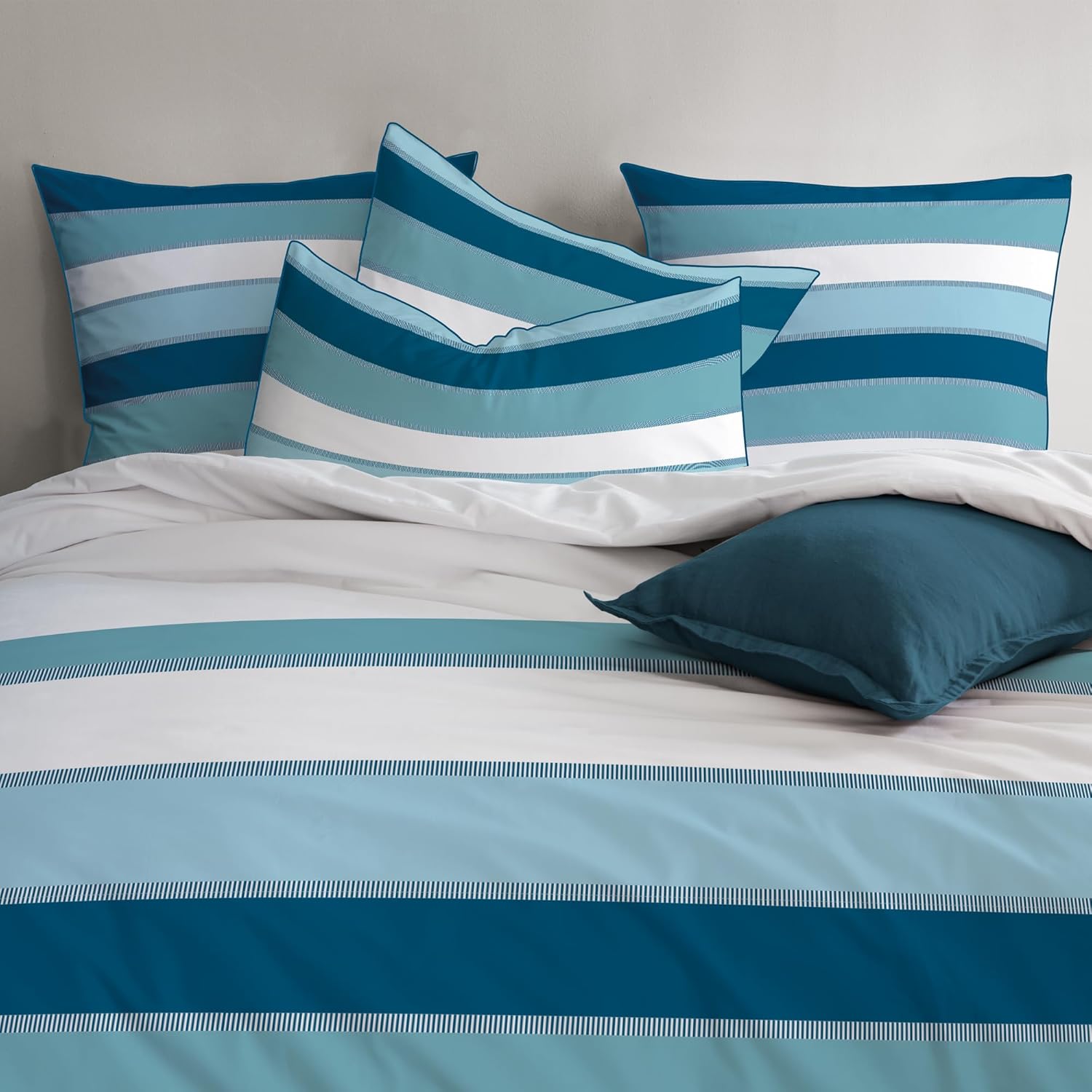 Thumbnail 1 de Parure de lit enfant Matt & Rose Tendance OCÉANE en coton 140x200 (housse + taie 65x65) – Bleu