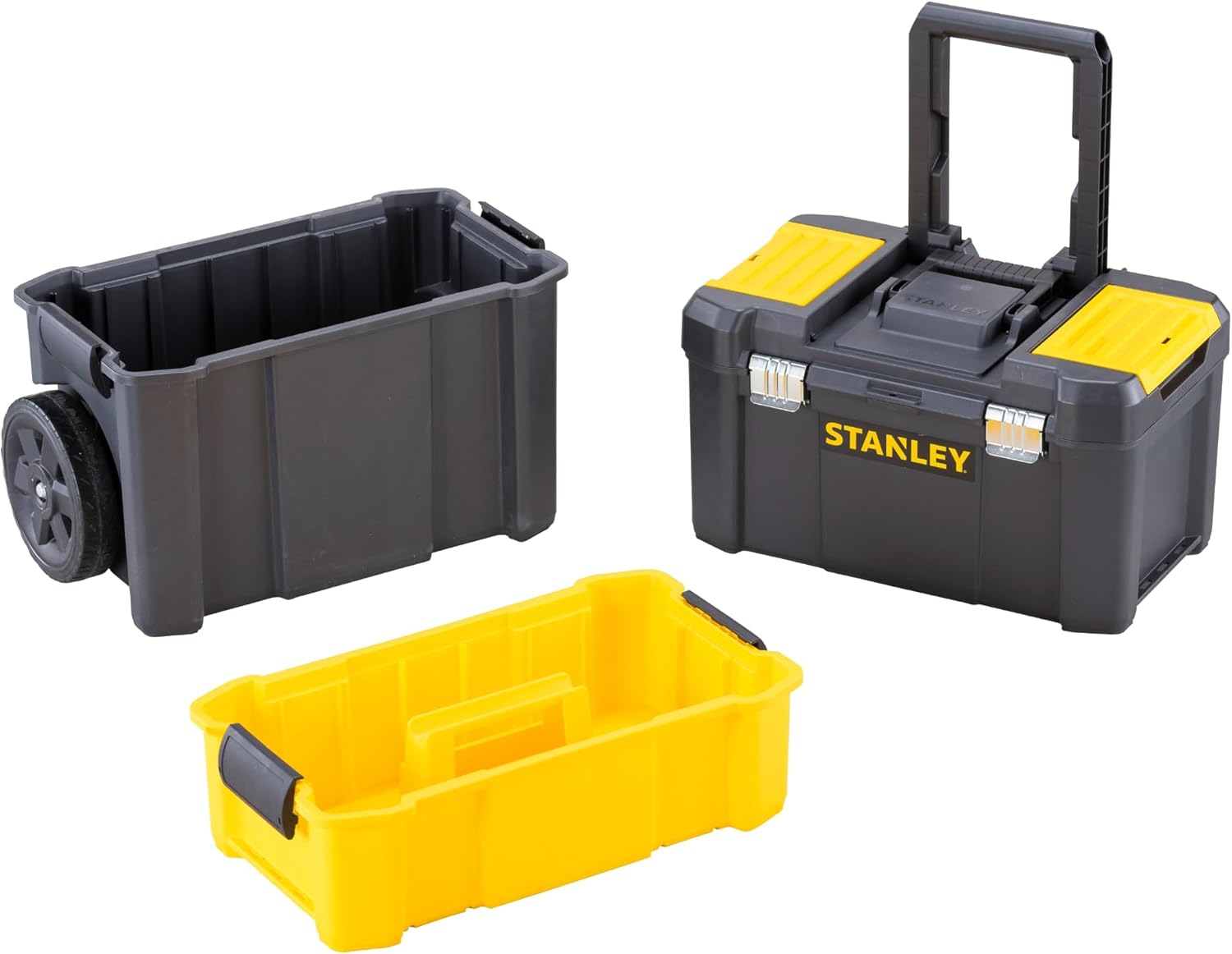 Detalle de STANLEY Essential Rolling Workshop Toolbox STST1-80151: Cassettiera portatile a 3 livelli per attrezzi
