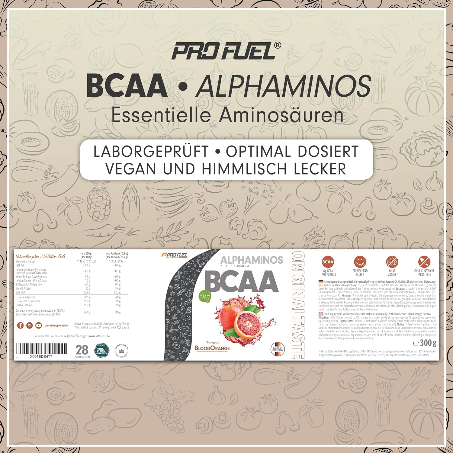 Thumbnail 5 de BCAA Pulver 300 g BLUTORANGE mit 8.000 mg