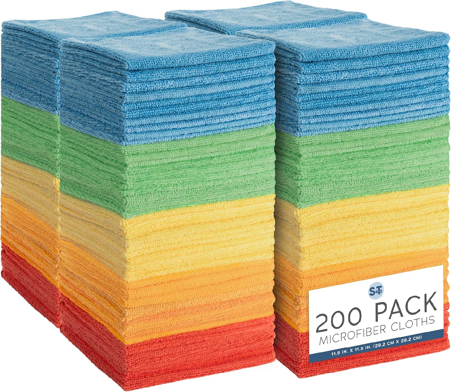 Detalle de S&T INC. 217201 Microfiber Cleaning Cloths, 200-Pack, 11.5" x 11.5
