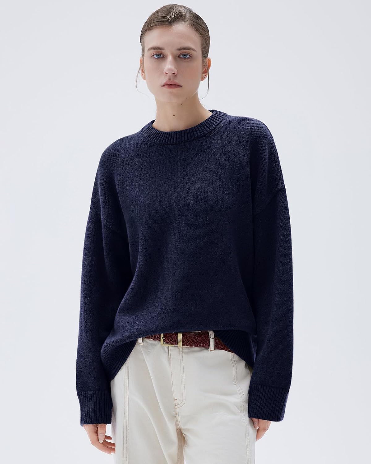 Thumbnail 4 de SUUKSESS Women’s Cashmere-Blend Oversized Sweater, 15% Cashmere, Crew Neck
