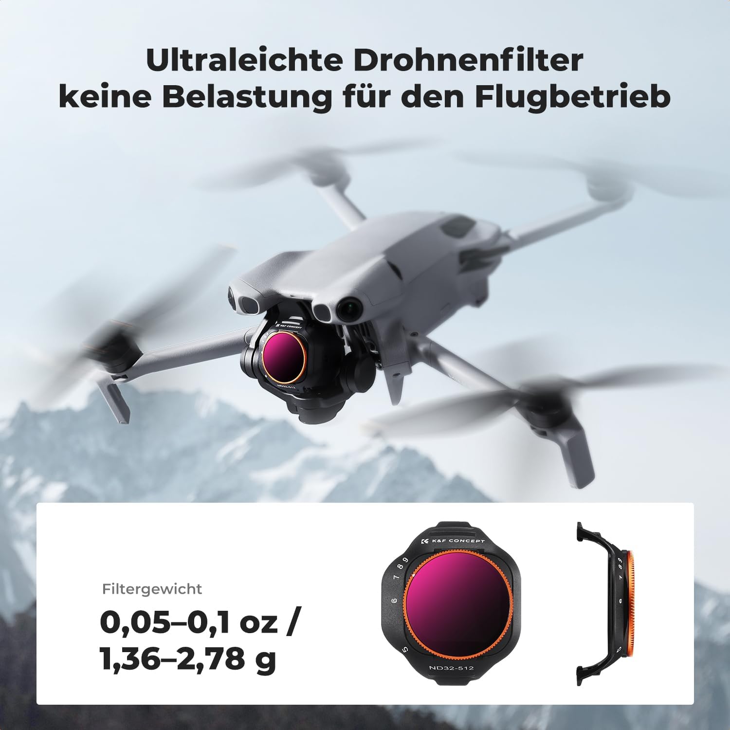 Thumbnail 6 de K&F CONCEPT Mini 5 Pro ND32-512 Filterset