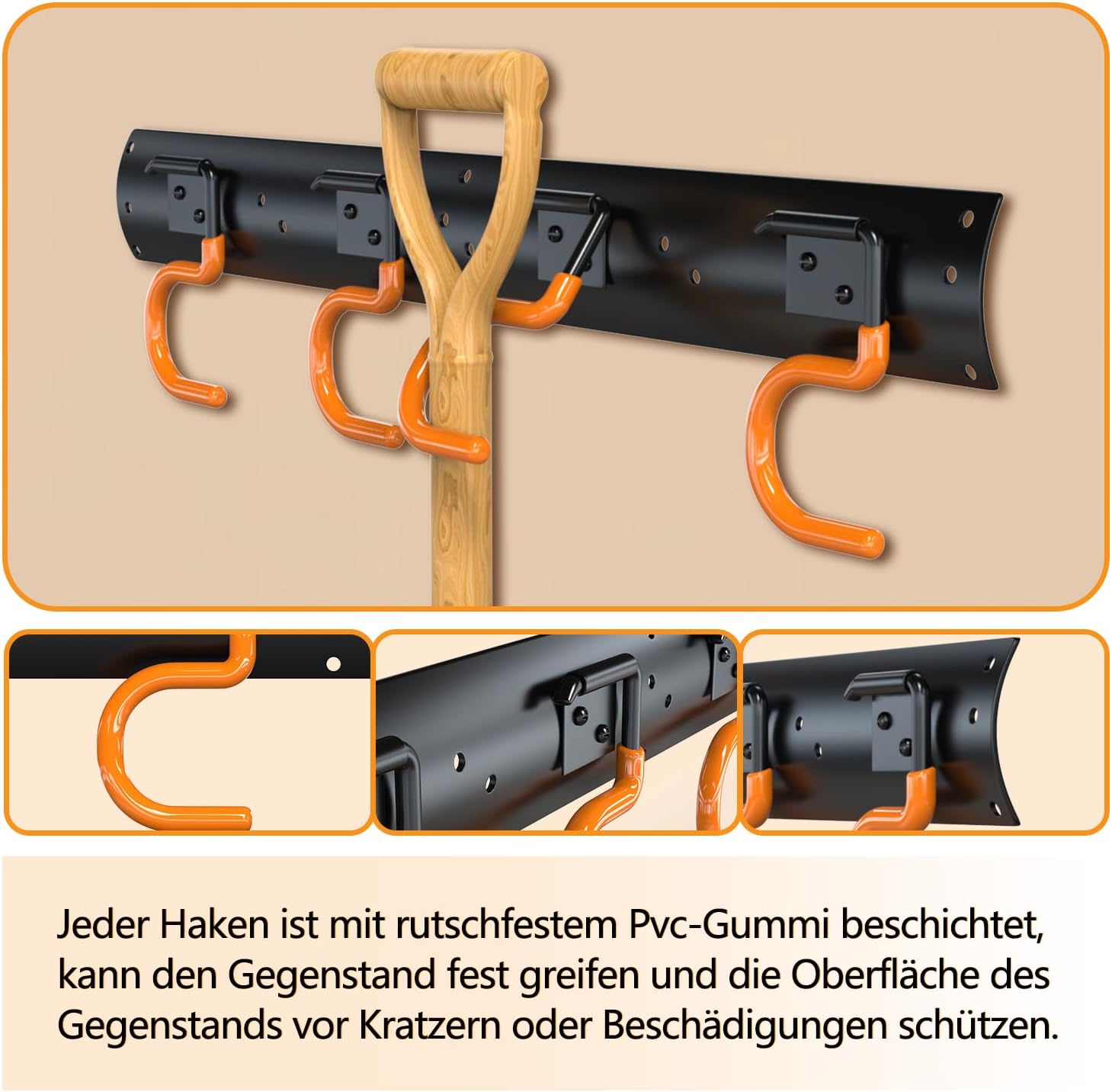 Detalle 2 de 3-H Wandhalterung Gartengeräte 6 x 42 cm