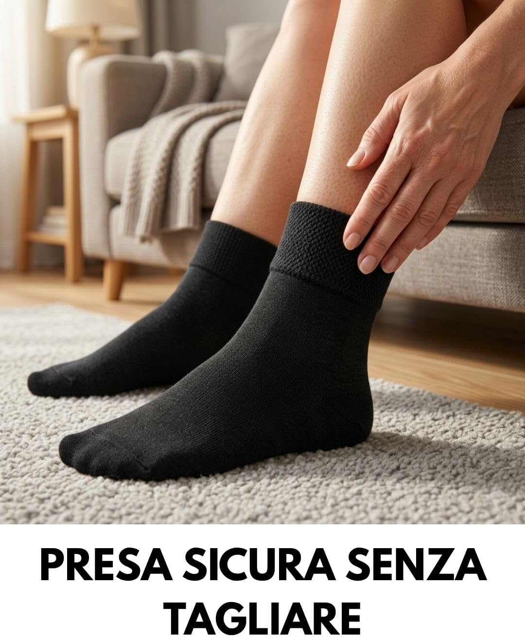 Detalle de sockenkauf24 10 paia di calze diabetiche quarter senza elastico, cotone senza cuciture (uomo e donna)
