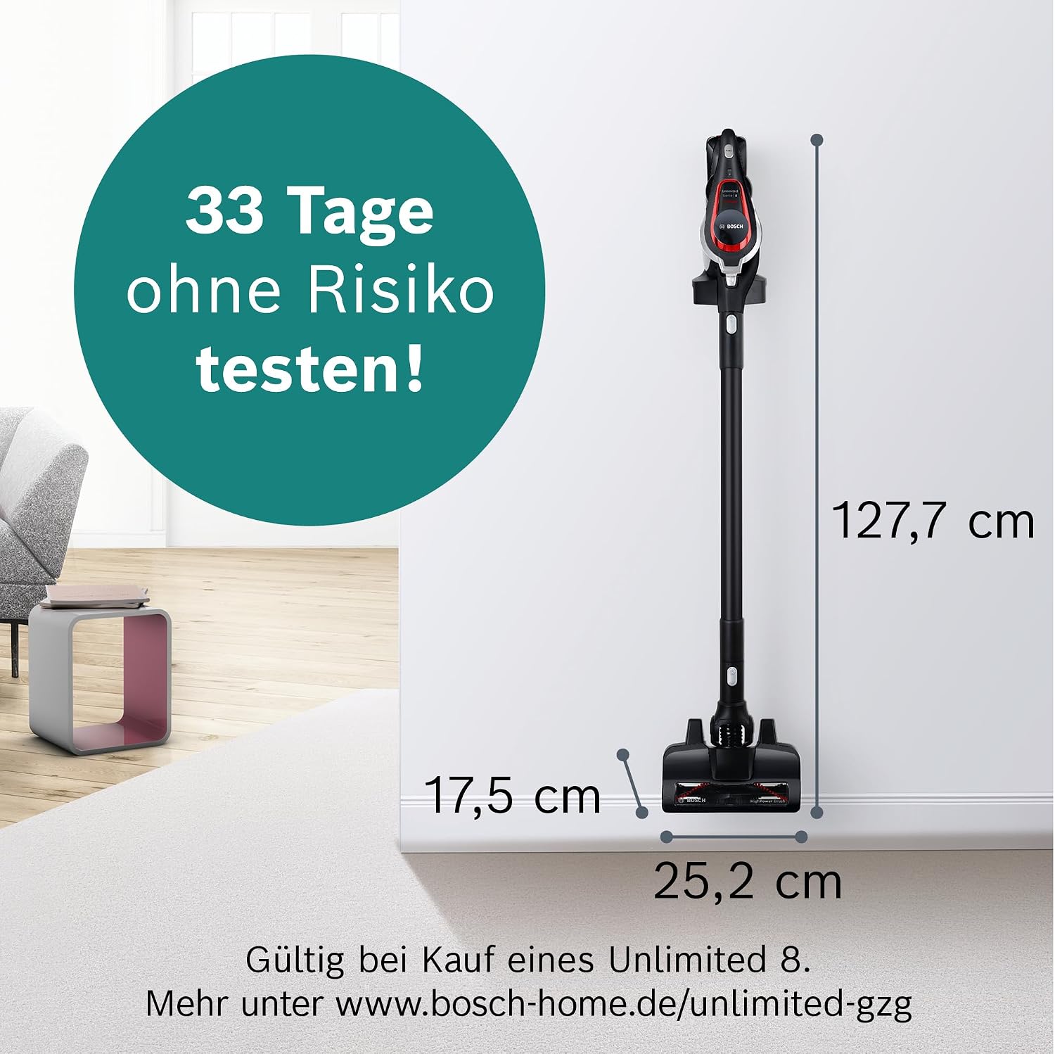Detalle 2 de Bosch Unlimited Serie 8 5,0 Ah Akku-Staubsauger 🧹