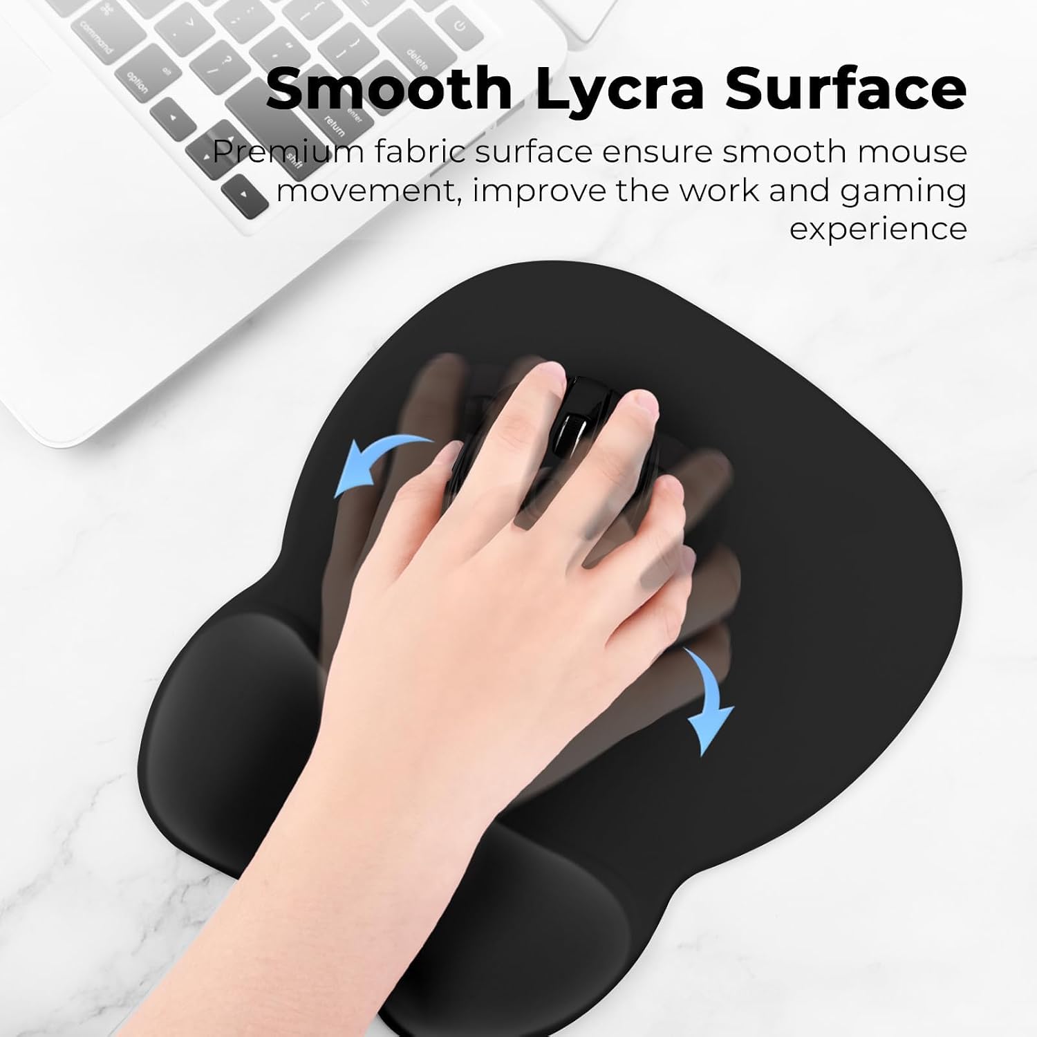 Thumbnail 2 de EooCoo EC88T Mouse Mat with Wrist Support, Black, Washable Non-Slip Surface