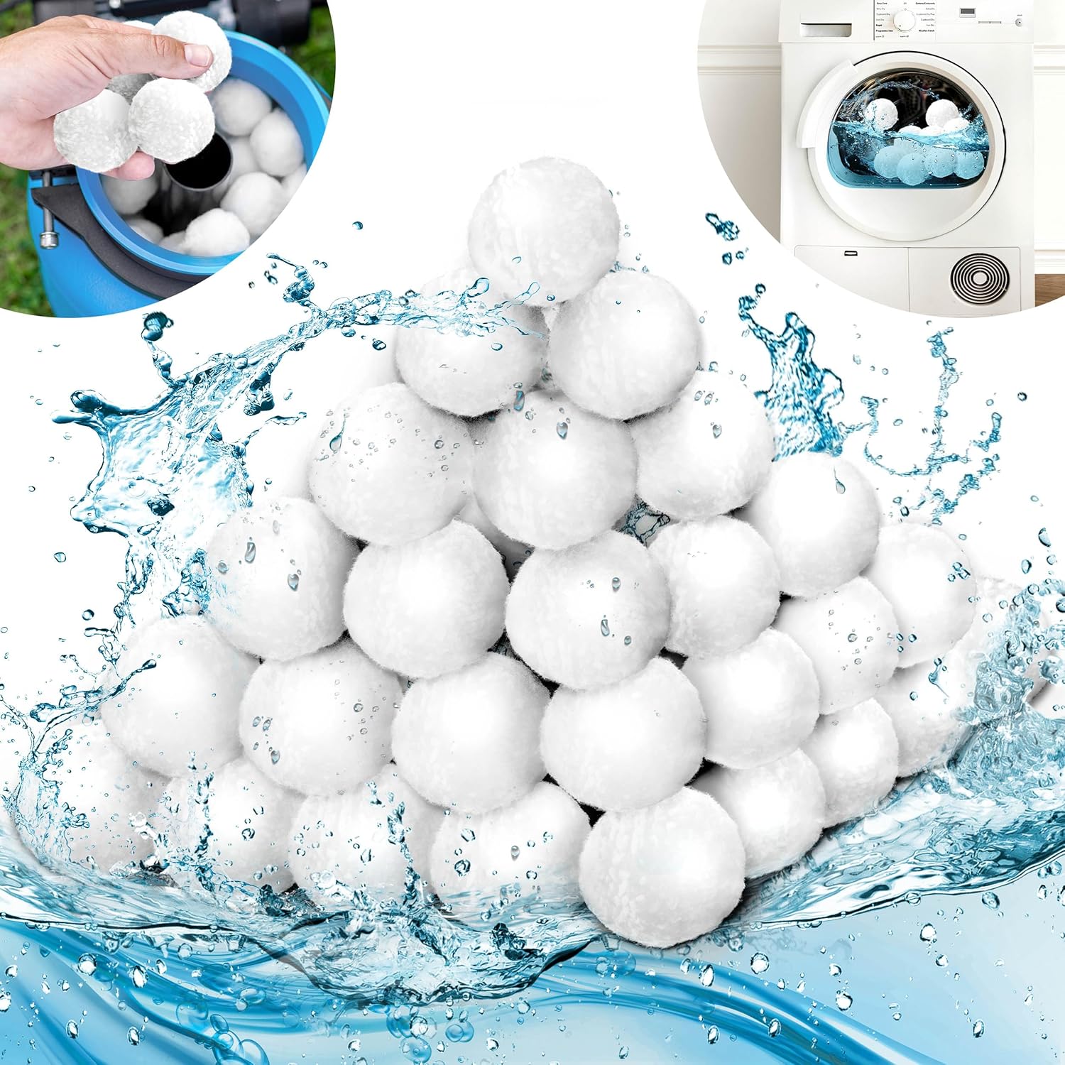 tillvex® Bolas de filtro 1400 g para piscina