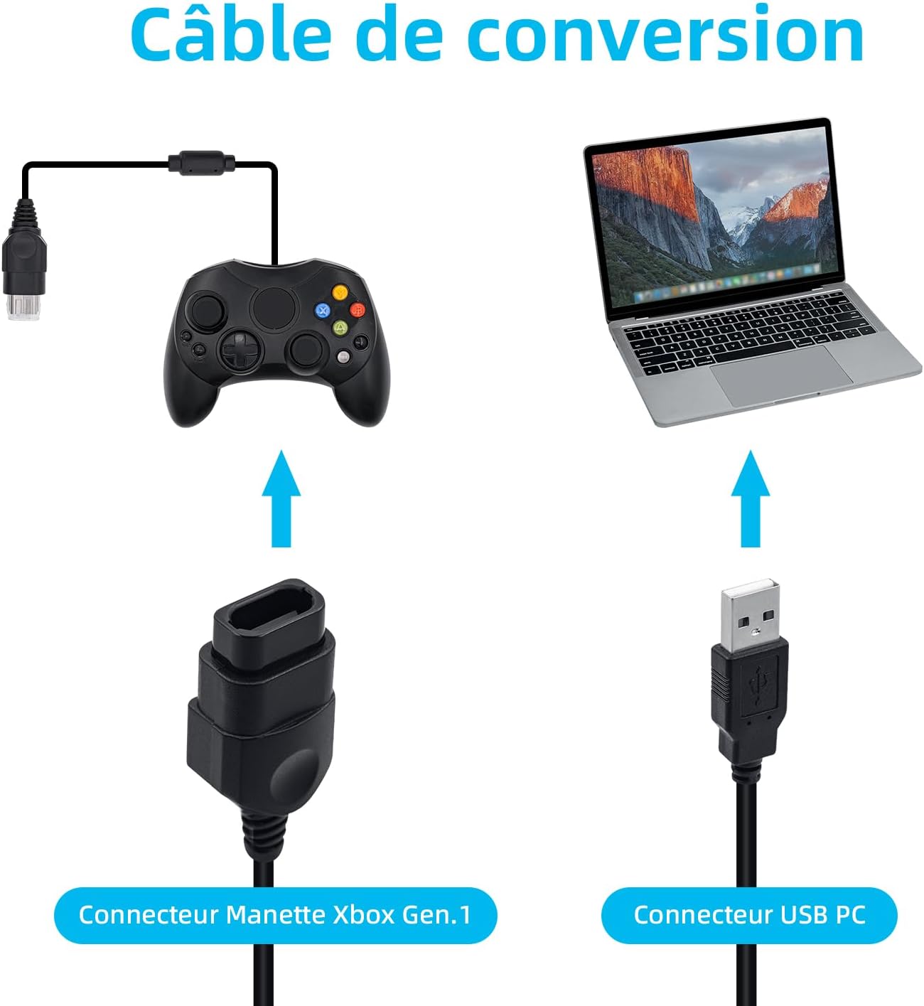 Detalle de Mcbazel adaptateur manette Xbox 0,7 m