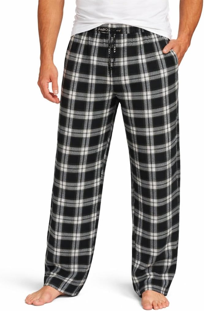 Detalle de Xact Mens Soft Flannel Check Long Pyjama Bottoms / Lounge Pants – Regular Fit