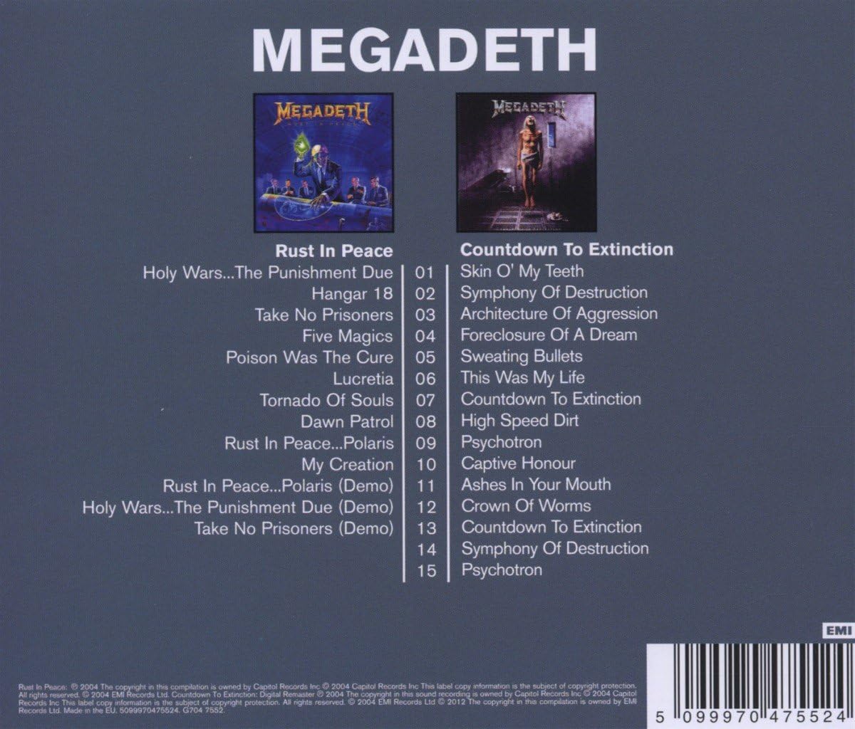 Thumbnail 1 de Megadeth 2in1: Rust in Peace and Countdown to Extinction
