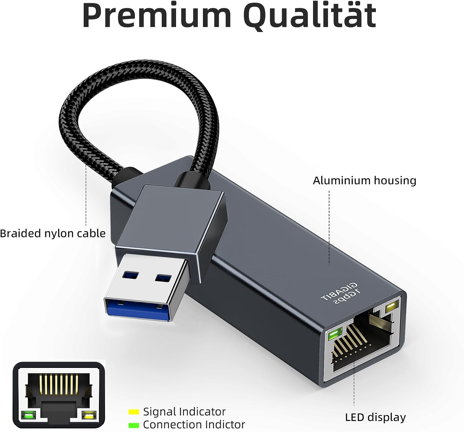 Thumbnail 5 de USB-3.0 Ethernet Adapter USB Lan 1000 Mbps