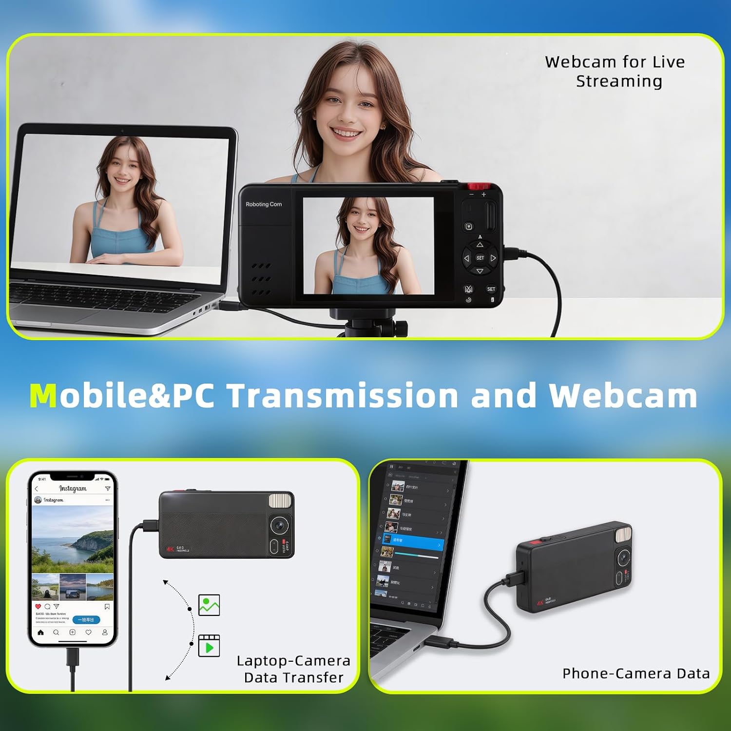 Thumbnail 5 de TEKXDD 270°Flip Screen 4K 64MP Digital Camera with 64GB Card – A Practical Beginner Vlogging Companion