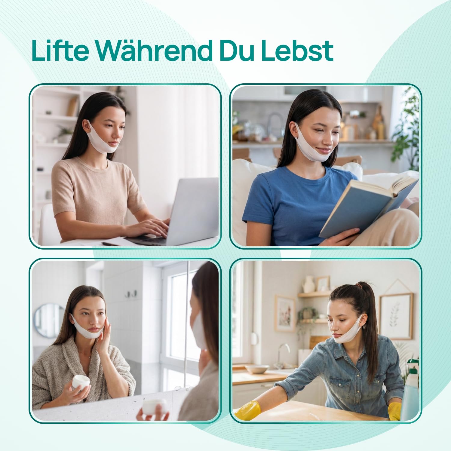 Detalle de Plantifique V-line Hyaluron Face Mask (10er Set) für V-Shape, Gesichtstape & Doppelkinn