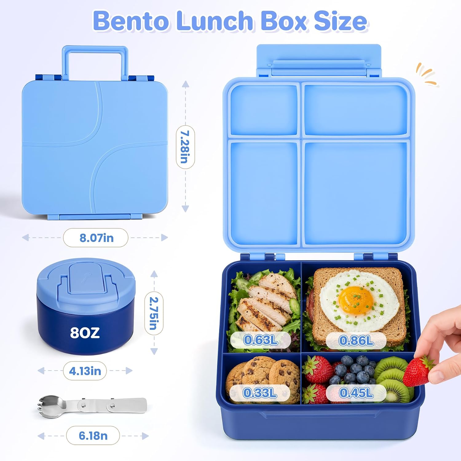 Detalle 2 de Bento Lunch Box Set with 8 oz Soup Thermos