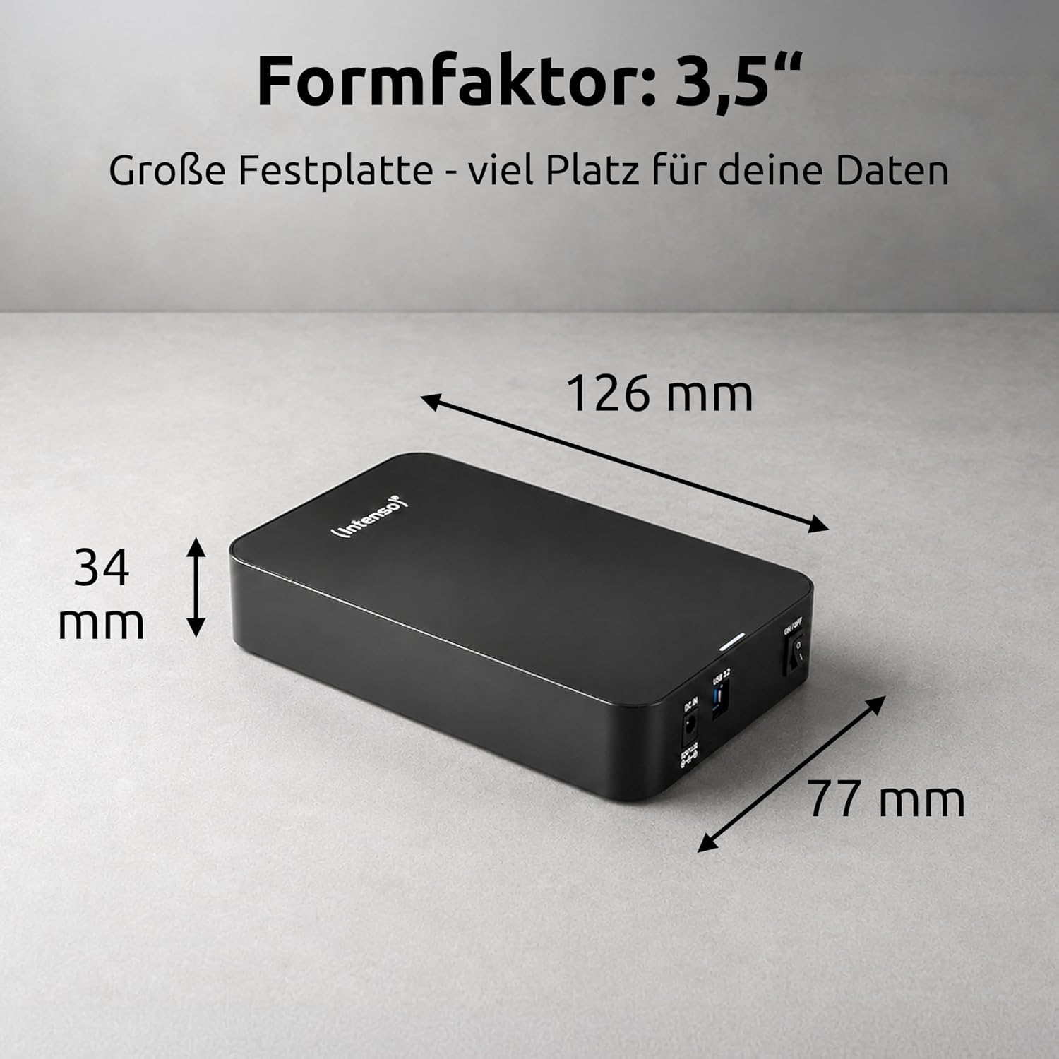 Detalle 1 de Intenso 6031514 zewnętrzny dysk HDD 3,5 cala, 6 TB, USB 3.x, LED