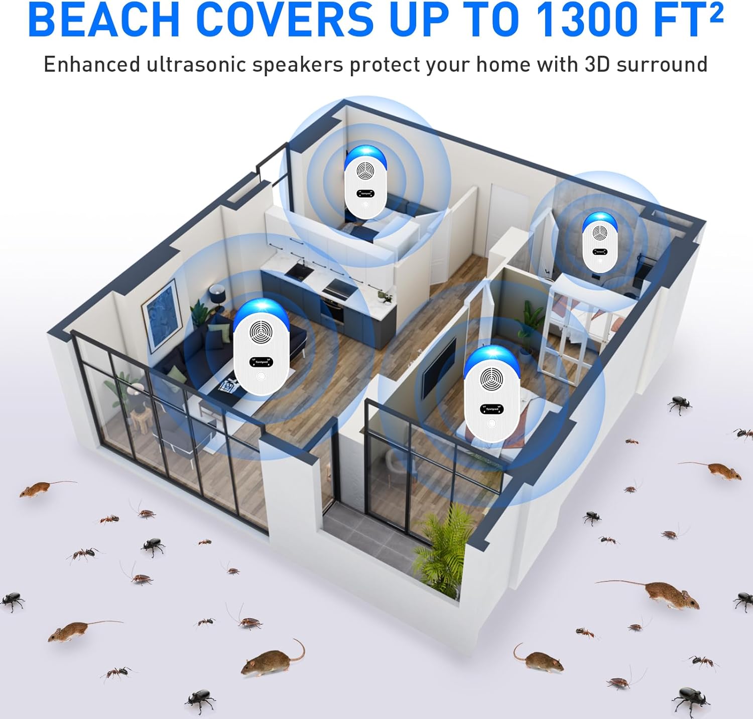 Detalle 1 de 2025 Rodent Repellent Ultrasonic 4Pcs 🕹
