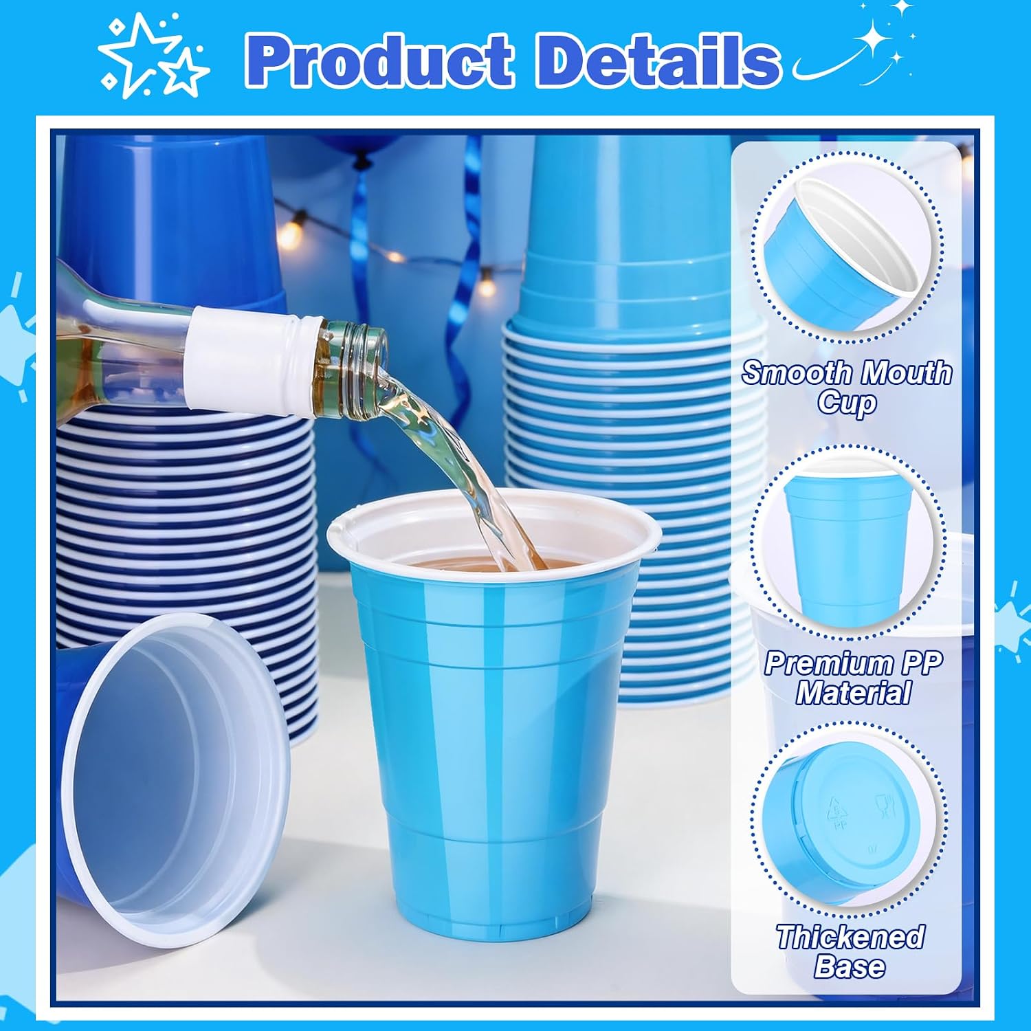Detalle de KesaPlan Disposable Plastic Cups, 16 oz