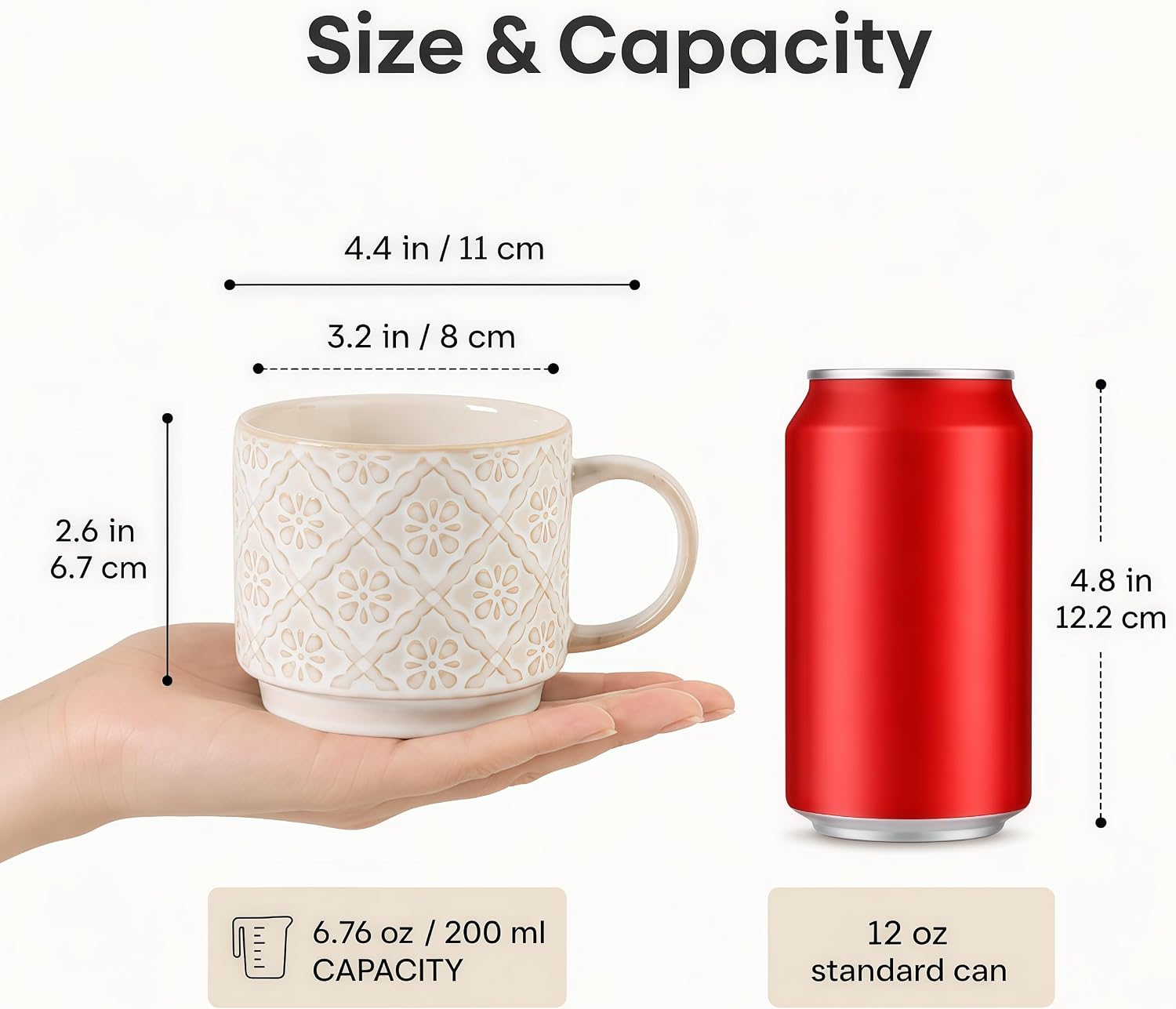 Detalle de SumitlEyao Ceramic Coffee Mugs 6 oz