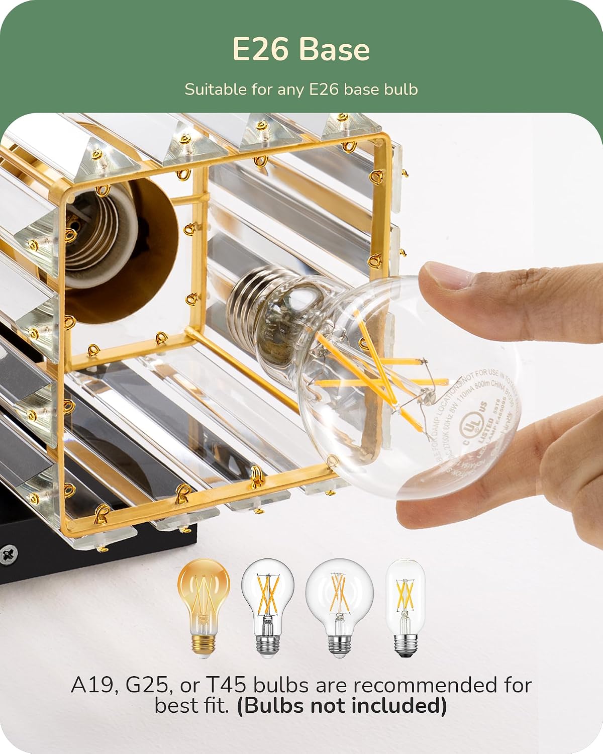 Thumbnail 6 de EDISHINE Bathroom Vanity Lights, Set of Two