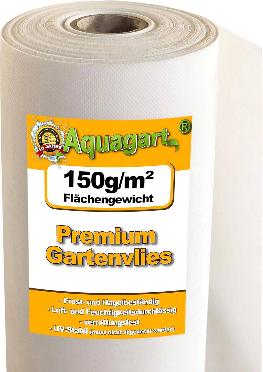 Aquagart Gartenvlies gegen Unkraut 150 g/m² – atmungsaktives Unkrautsperrevlies für Garten, Gewächshaus und Sandkasten