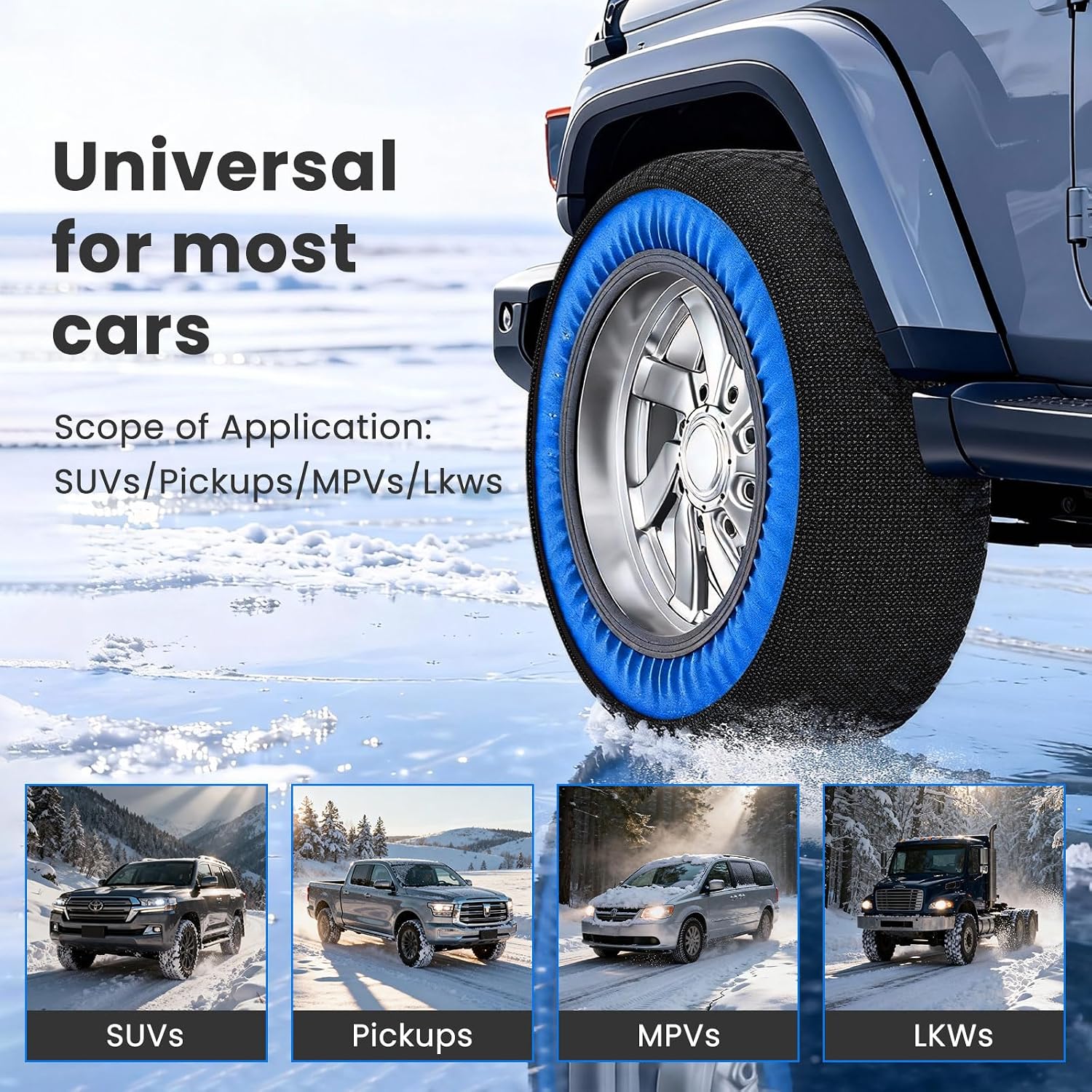 Detalle de Obqer Schneesocken Auto 2pcs 3 Größen