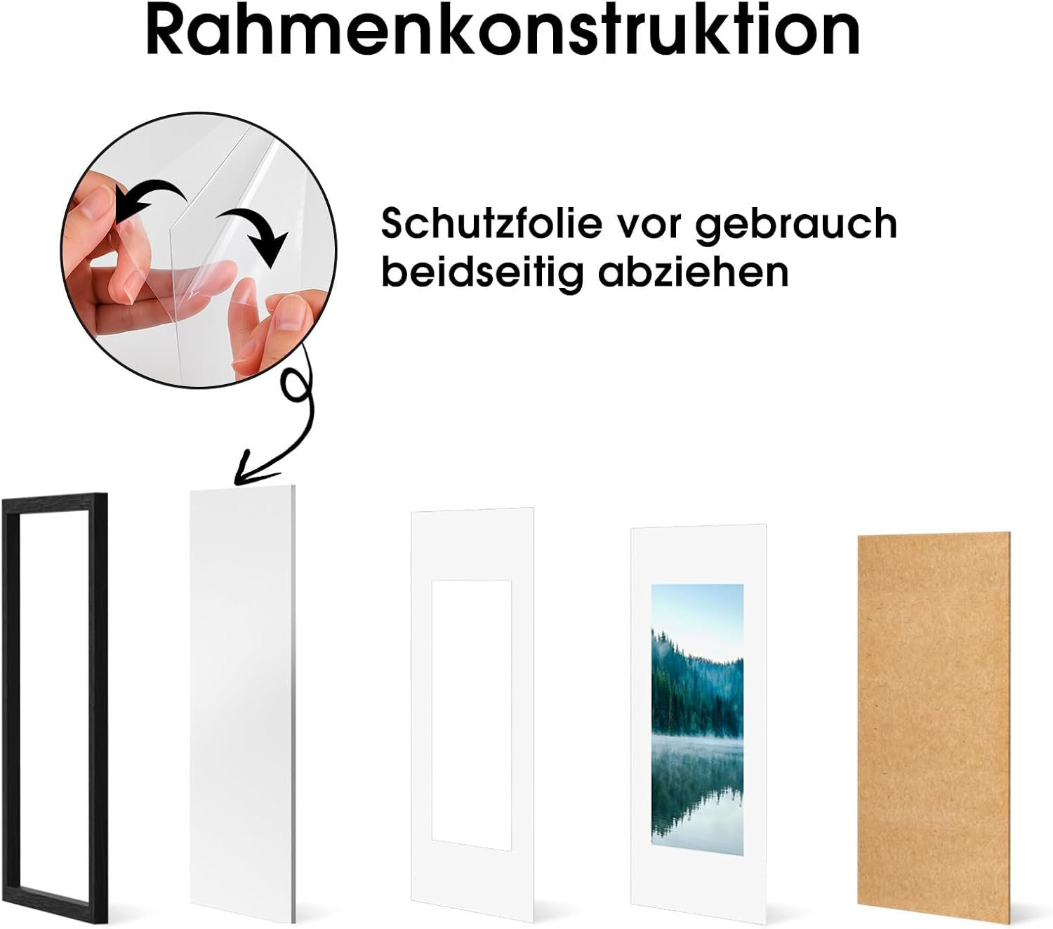 Thumbnail 2 de COMPOLICY 30x40 cm Bilderrahmen Schwarz – Holzrahmen mit Passepartout, Stand- und Wandbefestigung