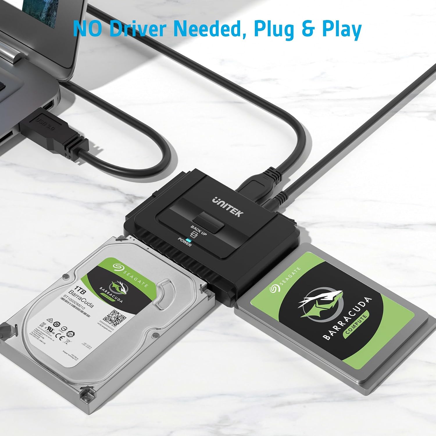 Thumbnail 5 de Unitek USB 3.0 to IDE & SATA Converter External HDD Adapter Kit (One Touch Backup, 12V/2A Power)
