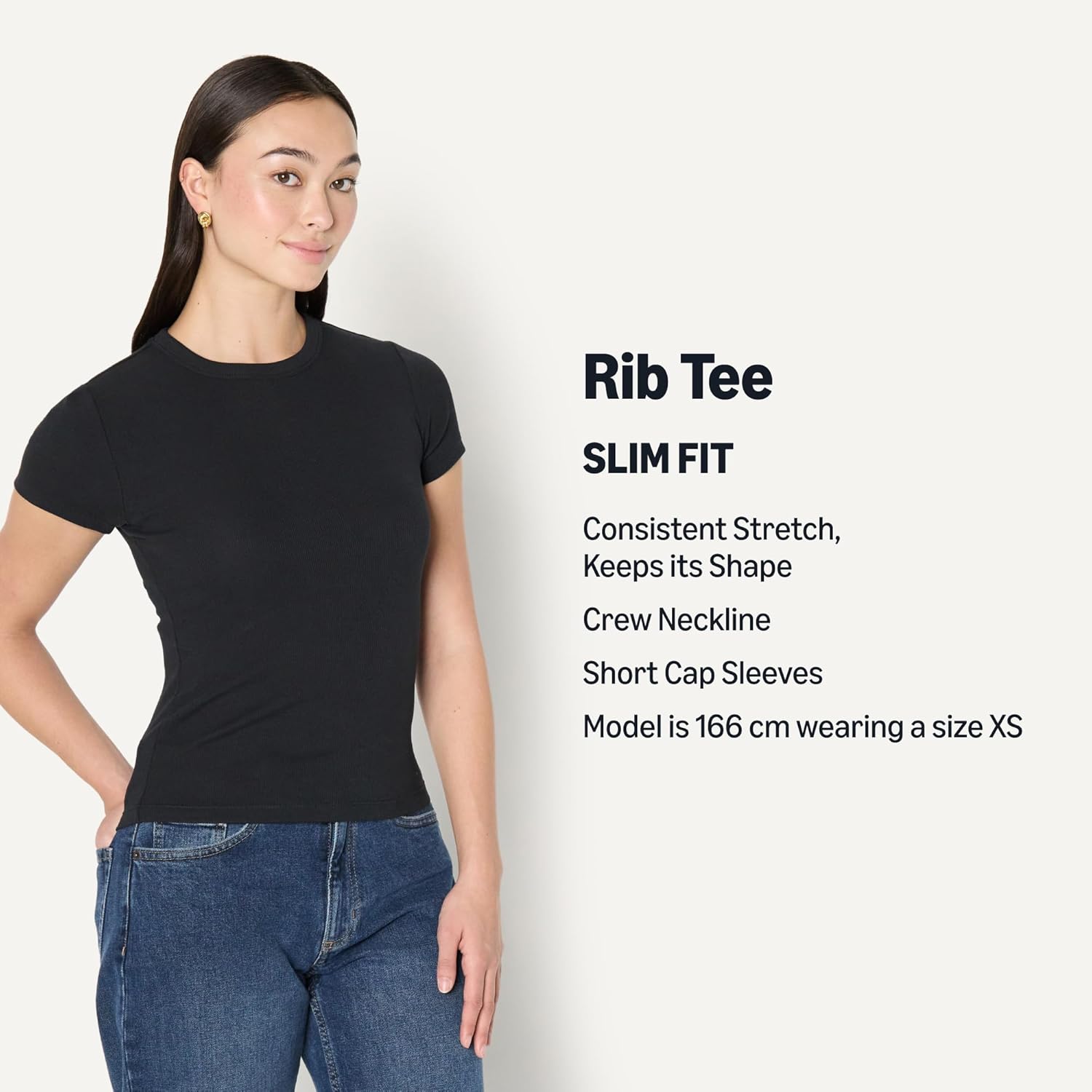 Thumbnail 3 de Amazon Essentials Women's Slim-Fit Stretch Rib Short-Sleeve Tee