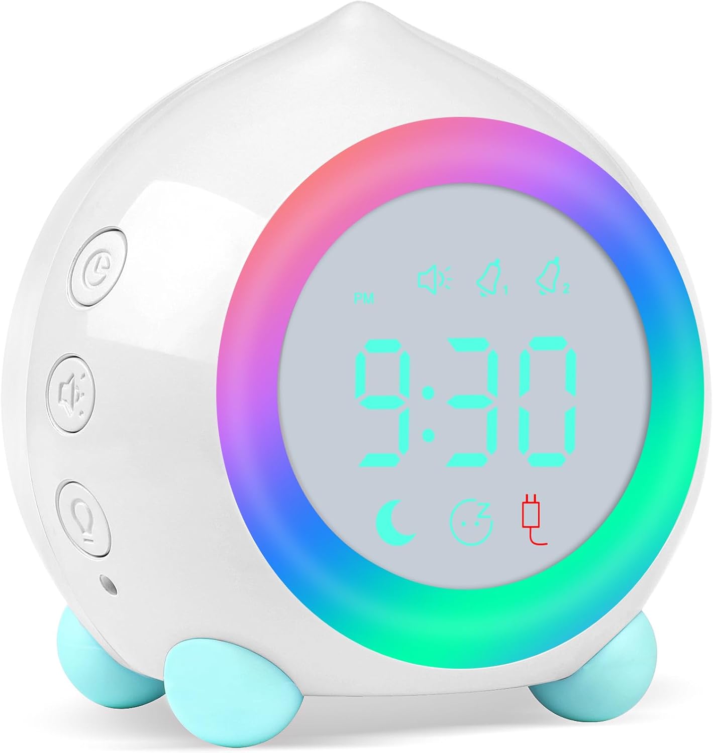 Thumbnail 3 de Ayybboo Réveil Lumineux pour Enfants — Horloge LED avec veilleuse, alarmes personnalisables et USB rechargeable