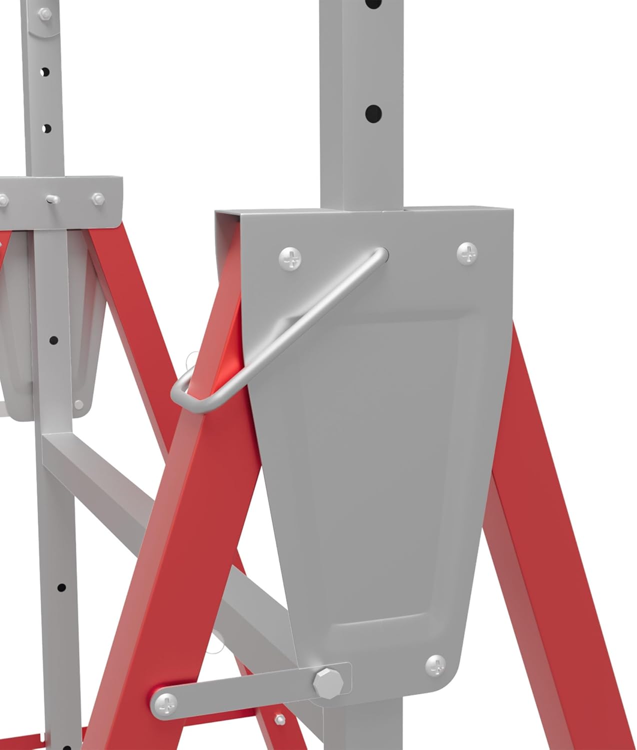 Thumbnail 5 de HOMCOM Lot de 2 tréteaux Pliables télescopiques Hauteur réglable 80–130 cm Rouge