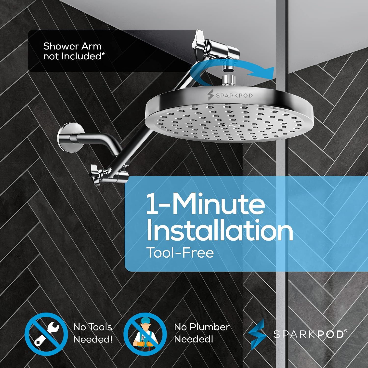 Detalle 2 de SparkPod Shower Head 8 Inch Rain