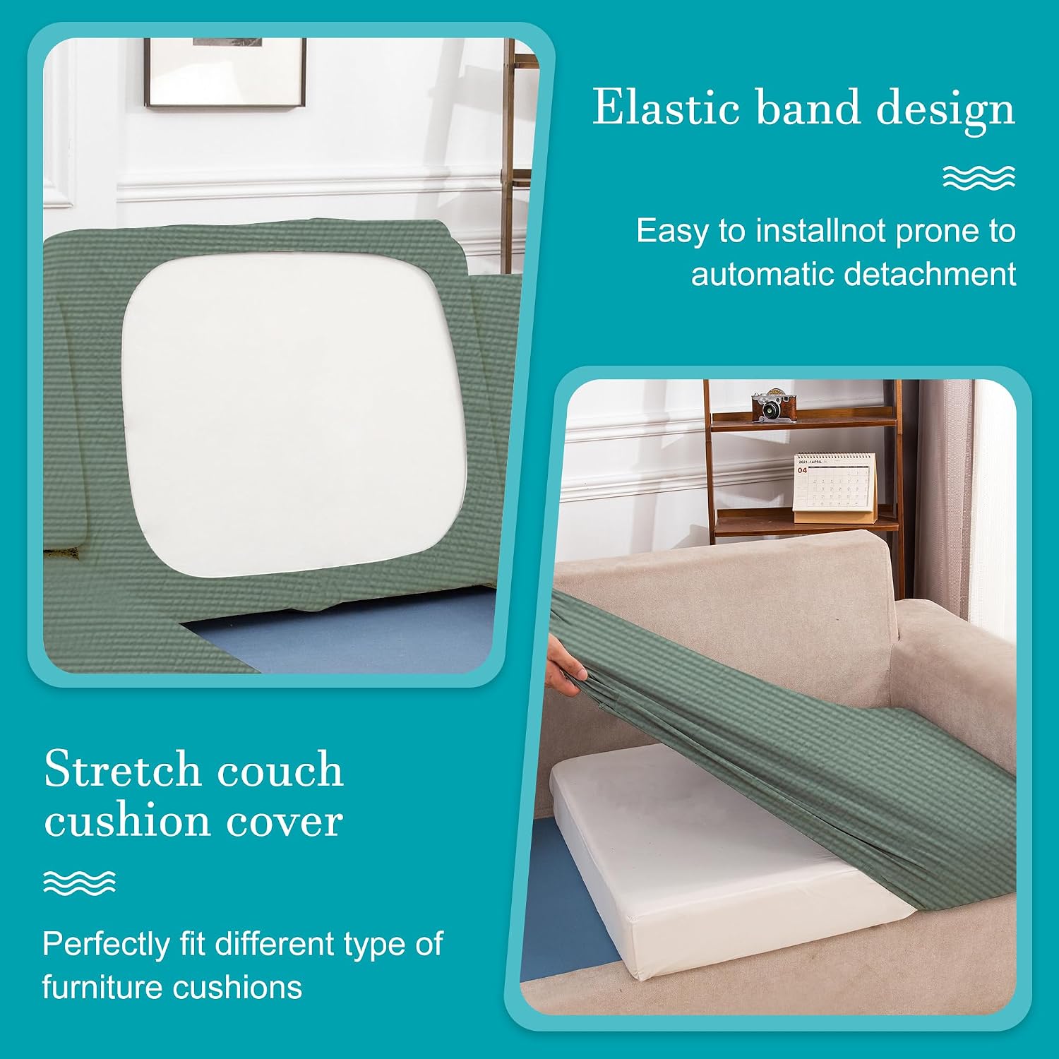 Detalle de BIETYONE outdoor cushion cover 14-Piece Stretch-Fit Patio Covers